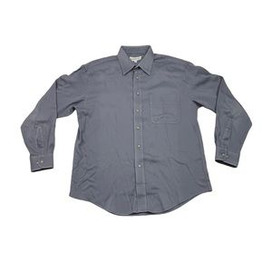 Yves Saint Laurent mens blue button up long sleeve dress shirt